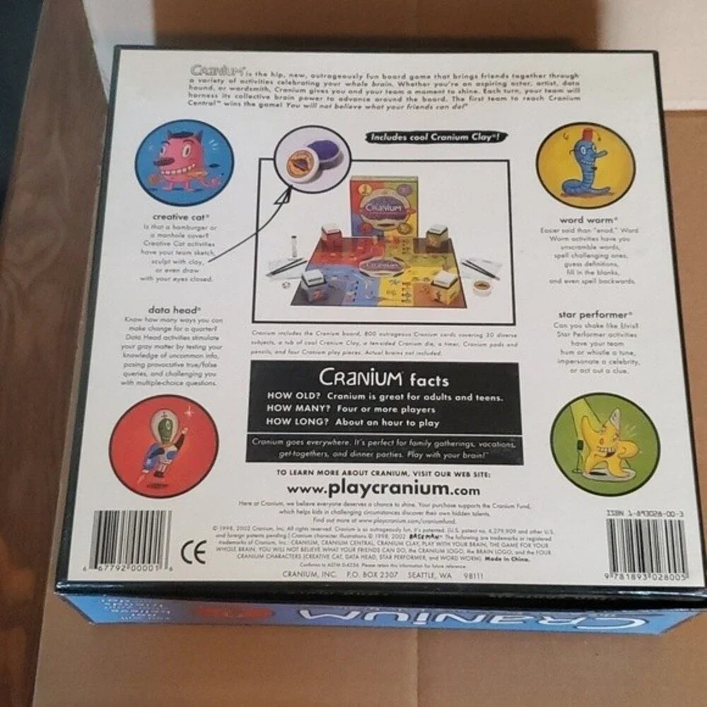 Cranium Board Game • VG/EUC • Missing Die & Dough • 2002 Edition